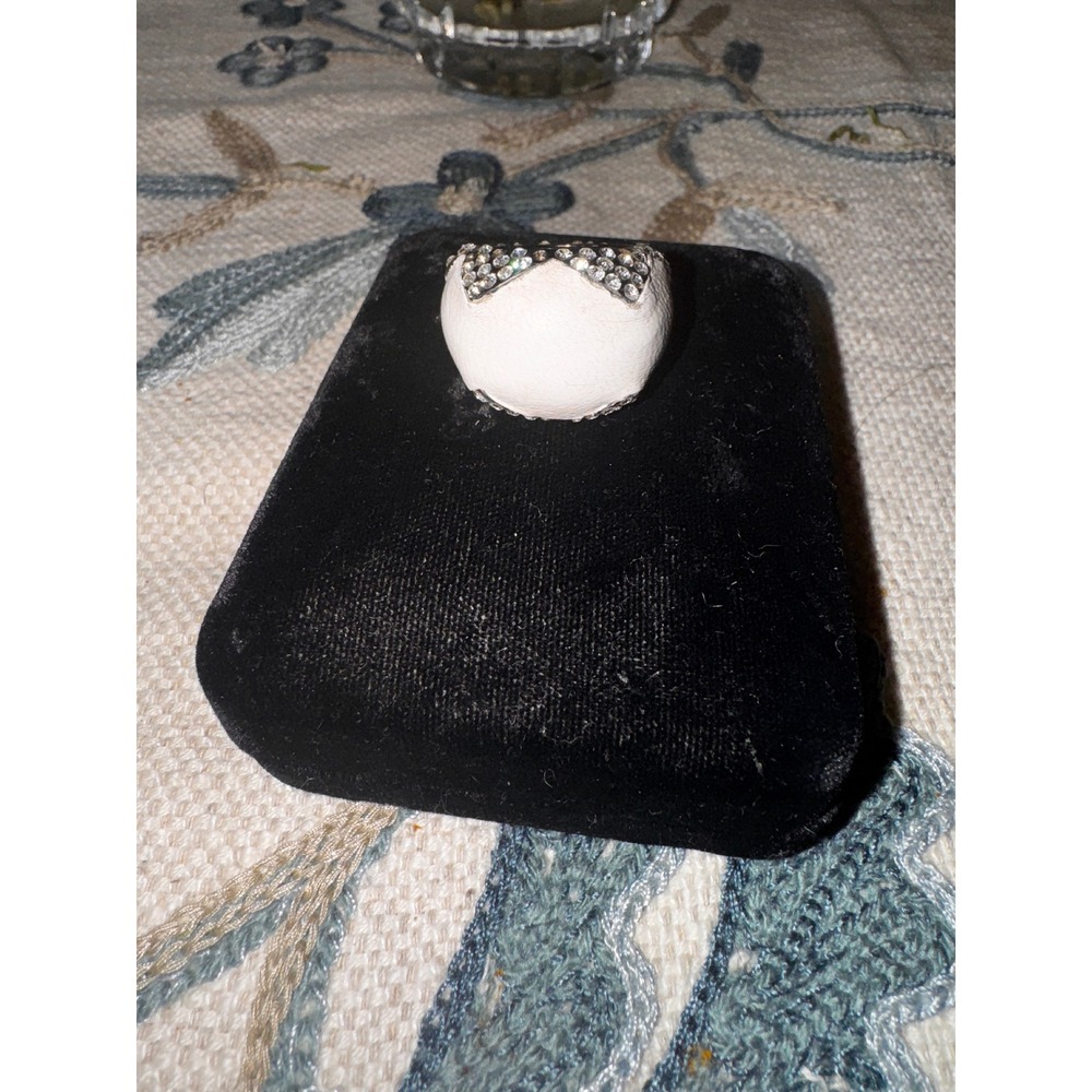 House of Harlow Statement Ring White Dome Crystal Pave Ring - Picture 7 of 13